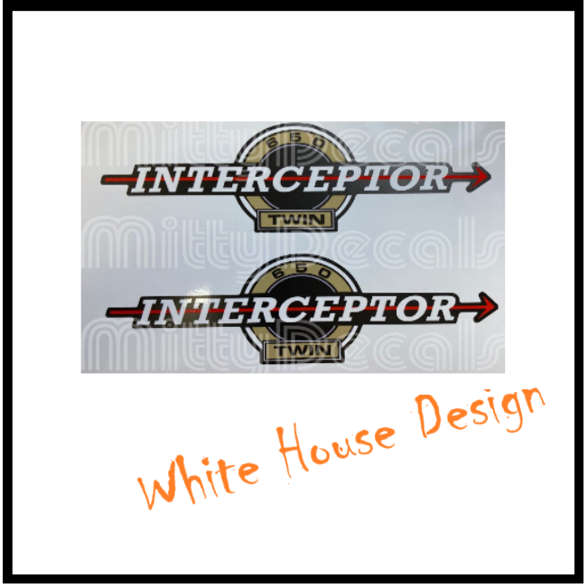 Royal Enfield 650 Interceptor side panel badges decals. x 2 .