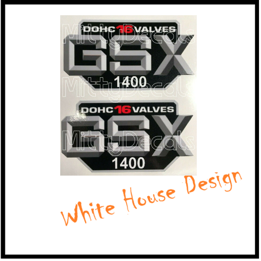 GSX1400 Side Panel Badges, (red 16) Decals.