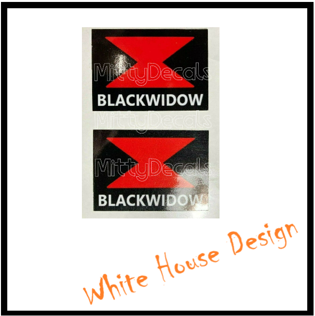 Black Widow Exhaust Decal (car /bike) x2.