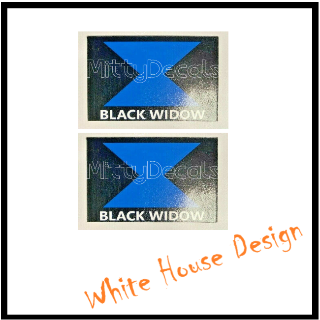 Black Widow Exhaust Decal (car /bike) x2.