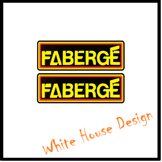 Barry Sheene Faberge Badges Decals x2.