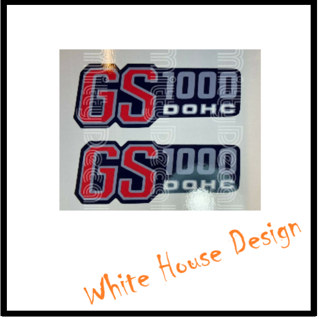 GS1000 Side Panel Decals.  Red / Silver.