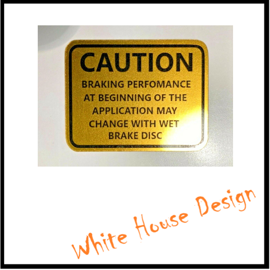 GT750/550/500/380/250/185 GS750/550,GS1000, Fork Leg Brake Caution Decal.